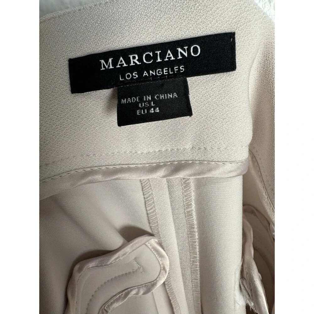 Marciano Los Angeles Cream Beige Wide Leg High Rise Casual Dress Pants Sz Large